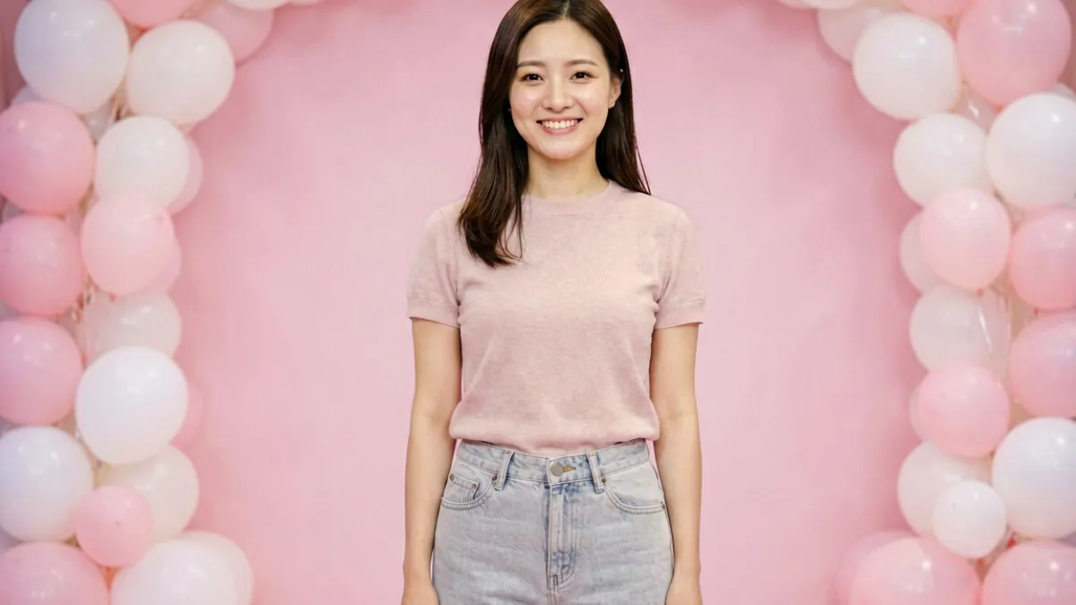 桃乃木香奈近期活动现场的宣传视觉图，画面以粉色系为主调，展现她温柔活泼的个人风格